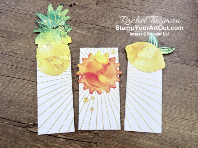 I’m excited to share with you what I created with the June 2020 Box of Sunshine Paper Pumpkin Kit – fun and easy magnetic bookmarks, a center step fun fold card, a 12x12 scrapbook page layout, and three decorated boxes (one of them made from a card in the kit!). Click here for photos of all these projects, a video with directions, measurements and tips for making them, and a complete product list linked to my online store! - Stampin’ Up!® - Stamp Your Art Out! www.stampyourartout.com