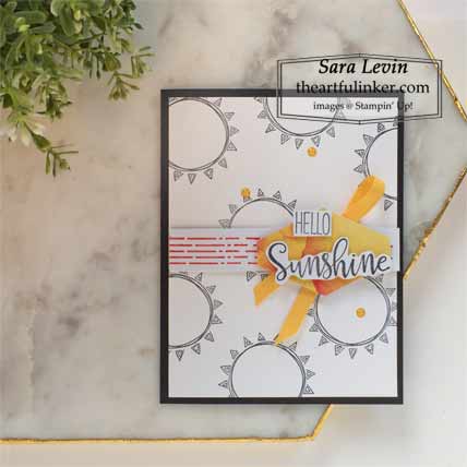 Stampin Up June 2020 Paper Pumpkin Box of Sunshine alternative card for a paper pumpkin thing blog hop box of sunshine Shop for Stampin Up with Sara Levin at theartfulinker.com